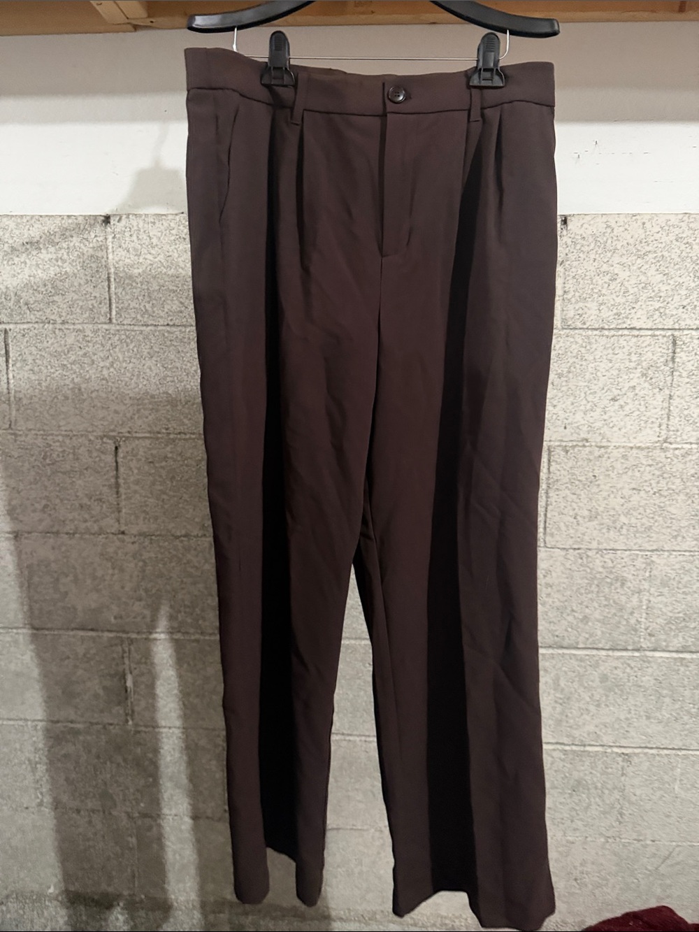Dark Brown Pleated Dress Pants